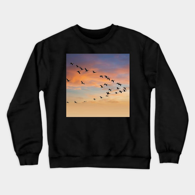 Birds Flying In V Formation Crewneck Sweatshirt by KathyG'sArt